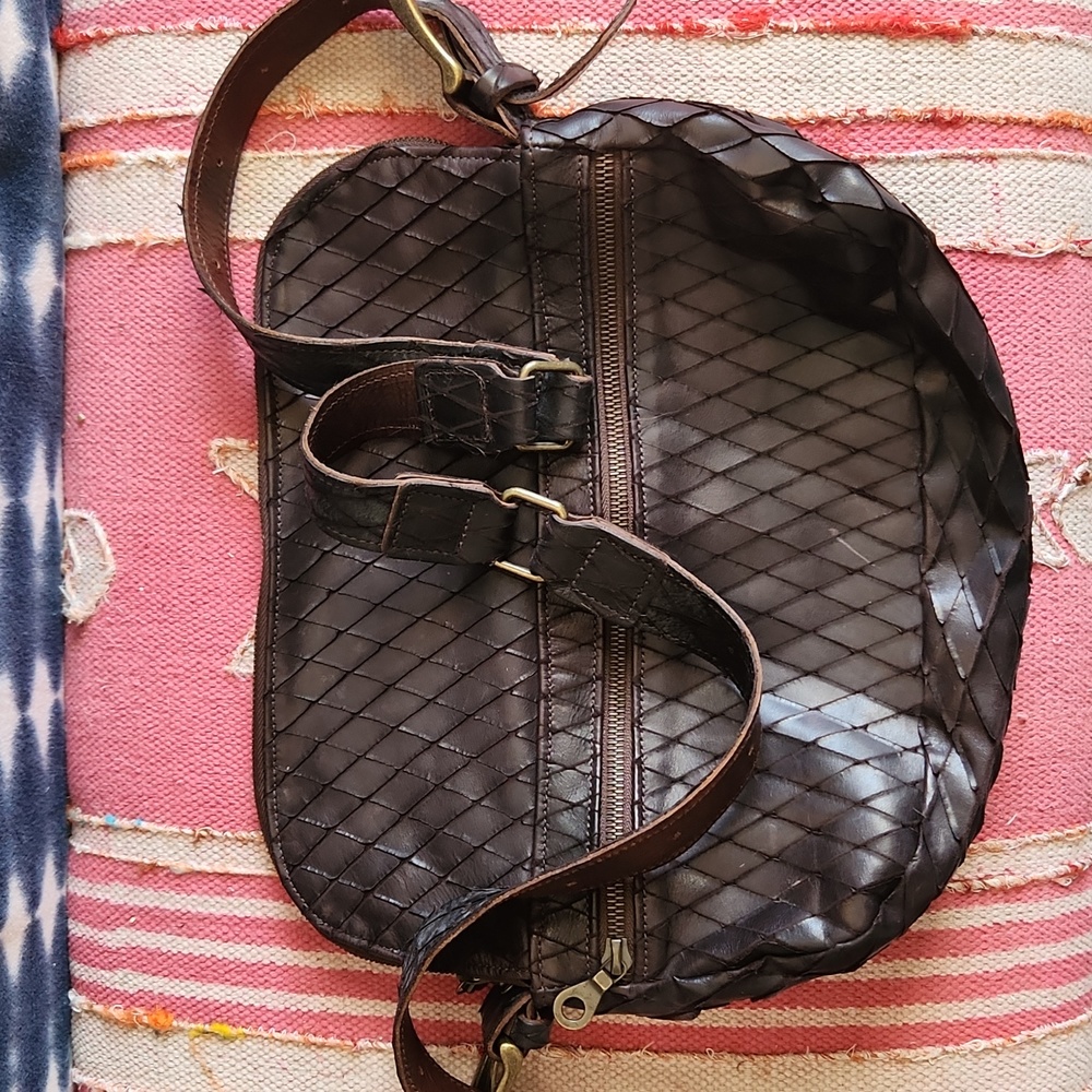 Jas M B brown leather shoulder bag